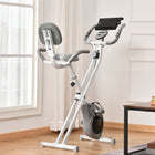 Soozier Folding Exercise Bike with 8-Level Magnetic Resistance - Grey-2 built-in wheels for easy movement 