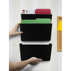 Storex Unbreakable Wall Pocket Letter Size - Black-Rounded edges won't snag or tear paper