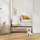 PawHut 10" H Small Metal Indoor Dog Gate with Adjustable Width - Black-Easy step-over while keeping toy dogs safely contained indoors 