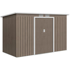 Outsunny 9' x 4' Outdoor Storage Shed - Light Grey-Spacious design for storing outdoor tools, equipment, and gardening gear
