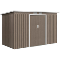 Outsunny 9' x 4' Outdoor Storage Shed - Light Grey-Spacious design for storing outdoor tools, equipment, and gardening gear
