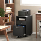 Vinsetto 2-Drawer Letter/A4 Filing Cabinet with Lock - Black-Big drawer underneath accommodates hanging letters and A4-sized files
