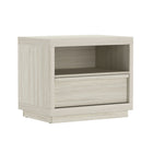 Manhattan Comfort Navis 26" Contemporary 1-Drawer Nightstand - Whitewashed Oak-Smooth drawer glides ensure effortless opening and closing