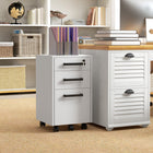 HOMCOM 3-Drawer Letter/A4 Filing Cabinet with Hanging Bars - White-Flat top accommodates printers, scanners, or personal items
