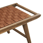 Modway Saoirse 47" Faux Leather Wood Bench - Walnut/Brown-Weight Capacity: 331 lbs.