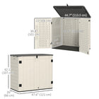 Outsunny 185 Gallon Outdoor Storage Cabinet Deck Box-Openable top and lockable doors secure contents conveniently
