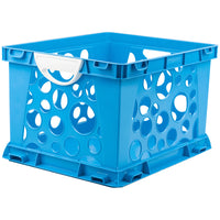 Storex Premium File Crate with Handles - Classroom Blue-Built rugged to withstand tosses, tumbles and heavy loads