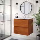 Modway Scenic 24" Wall-Mount Bathroom Vanity - Cherry/White-Melamine Construction