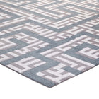Modway Nahia Geometric Maze Area Rug - 8 ft W x 10 ft L - Ivory Light Grey/Sky Blue-Gripping Jute Fabric Underside