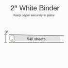 Cardinal XtraLife ClearVue Locking D-Ring Binder, White, 2”-Back-mounted locking Slant-D rings with GelTab triggers hold 25% more sheets than standard round rings
