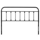 Modway - Sage Métal Tête de lit jumelée, Noir-Hauteur ajustable