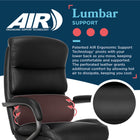 La-Z-Boy Aberdeen Ergonomic Bonded Leather Swivel Executive Office Chair - Black-Patented easy-to-reach controls for recline and height adjustments