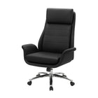 Monarch Specialties 7253 Ergonomic Leather-Look Office Chair - Black-This upholstered office chair features a supportive high back design with foam cushioning and a smooth black leather look finish for a comfortable seating experience during long hours of work at your computer desk