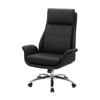 Monarch Specialties 7253 Ergonomic Leather-Look Office Chair - Black-This upholstered office chair features a supportive high back design with foam cushioning and a smooth black leather look finish for a comfortable seating experience during long hours of work at your computer desk