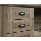 Sauder 66"W Harbor View Corner Computer Desk - Salt Oak- Stow away additional supplies in the drawers below