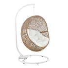 Modway Encase Outdoor Patio Rattan Swing Chair - Cappuccino White-Modern Outdoor Patio Swing Chair