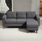 HOMCOM L-Shaped Sectional Sofa with Chaise Lounge - Dark Grey-Includes three plush back cushions and wide armrests for added relaxation