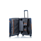 Champs Vintage III 3-Piece Hardside Luggage Set - Expandable - Navy-Expansion on all 3 capability on all 3 cases