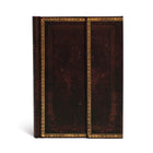 Paperblanks Old Leather Collection Midi Lined Wrap Closure Hardcover Journal - Black Moroccan-144 pages, 21 lines per page