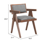 Zuo Delhi Dining Chair - Grey/Walnut - Set of 2-6