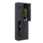 Ceha NH Series 2-Tier Locker with Front Hole Vents - Bank of 2 - Graphite Grey-High-quality powder-coated steel construction