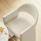 Modway Talia 41" Performance Velvet Bar Stool - Alabaster-Wide Angular Armrests