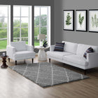 Modway Toryn Diamond Lattice Shag Area Rug - 5 ft W x 8 ft L - Grey/Ivory-Shag Weave Of Approx. 2 Inches