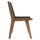 Modway Saoirse Woven Rope Wood Dining Side Chair - Walnut/Black - 2 Pack-8