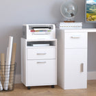 HOMCOM Vertical Filing Cabinet with Drawer Wheels - White-Made of melamine coated particle board material for strength and stability
