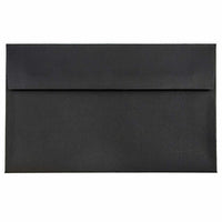JAM Paper A10 Invitation Envelopes - 6 x 9.5 - Black Linen - 50 Pack-Envelope Features: Square Gum Flap Closure, Smooth High Quality Paper, Made with 30% Recycled Materials