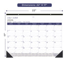 Blueline 13 Months Monthly Academic Desk Pad - July to July - 22" L x 17" W - Bilingual-One month per sheet, one block per day