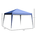 Outsunny 10 ft W x 10 ft L Folding Pop Up Tent Canopy Outdoor Gazebo - Blue-Suitable for family gatherings, barbecues or other outdoor activities