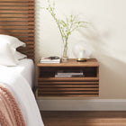 Modway Render Wall-Mount Nightstand - Walnut-Full-Extension Glide Drawer