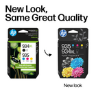 HP 934XL Black High Yield & 935 Cyan, Magenta and Yellow Original Ink Cartridges, 4 Pack (N9H66FN)-Page yield of 934XL/935: approx. 1,000 pages black, 400 pages cyan, 400 pages magenta, 400 pages yellow