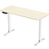MotionGrey 43" Ergo2 Electric Sit Stand Height Adjustable Standing Desk - White/Light Brown-Electric height adjustable sit stand desk