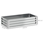 Outsunny Raised Garden Bed - 475" L x 23.5" W x 12" H - Silver-Extra deep design makes it perfect for long rooted plants 
