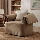 Modway Lark Slipcovered Fabric Oversized Armchair - Almond-Down Blend Cushions