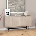 Hudson&Canal Richmond 58"W Buffet Table - Alder White-Constructed of sturdy steel and high quality engineered wood in a handcrafted alder white finish