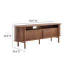 Modway Cadence 71" Curved TV Stand - Walnut-Wood Grain Laminate