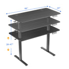 Work Zone Serrano 48" Height Adjustable Sit Stand Desk - Black-Cost saving 2 segment top allows for easy handling box and is easy to assemble