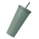 Namaka Plastic Straw Tumbler - Olive Green- Nontoxic and odorless