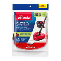 Vileda EasyWring Scrub Brush Mop Attachment - Red-Mop attachment is used together with the EasyWring spin mop head handle to provide extra scrubbing power for tough messes
