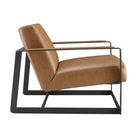 Modway Seg Vegan Leather Accent Chair - Tan-Non-Marking Foot Caps