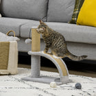 PawHut 17" Small Cat Tree with Jute Scratching Post - Grey-Made of high-quality particleboard 