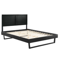 Modway Marlee Wood Full Platform Bed with Angular Frame - Black-Full Platform Bed Frame