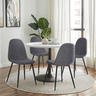 Homy Casa Upholstered Guest & Reception Chairs - Grey Fabric - 4 Pack-1.57" thick upgraded seat cushion: Reduces hip pressure, ideal for extended use.