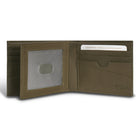 Champs Camo Leather Center Wing Wallet - Green-Double Bill compartment
