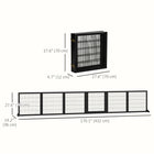 PawHut Wooden Freestanding Pet Gate with 6 Panels and 2 Support Feet - Black-Flexible connections allow the panels to be arranged in different shapes 
