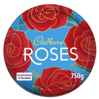 Cadbury Roses Tin - 750 g-A generous 750g tin brimming with everyone's favorite Cadbury chocolates in bite-sized pieces