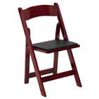 Flash Furniture HERCULES Series Mahogany Wood Folding Chair with Vinyl Padded Seat-Wood Folding Chair